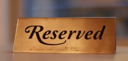 Reservation Metal Reserved Elegant Hotel Plate